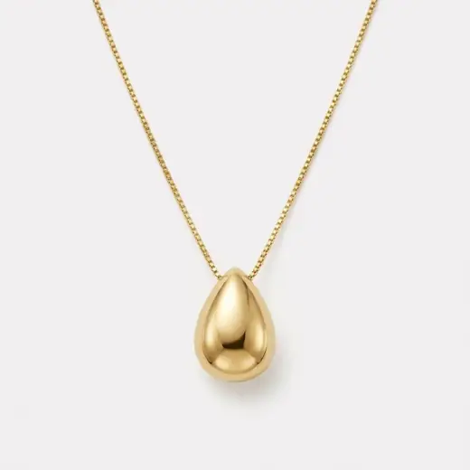Colar Gota Lisa banhado a ouro 18k